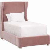 Balboa Twin Bed in Petal Pink Velvet & Natural Gray Oak 7128-T.PET/NG